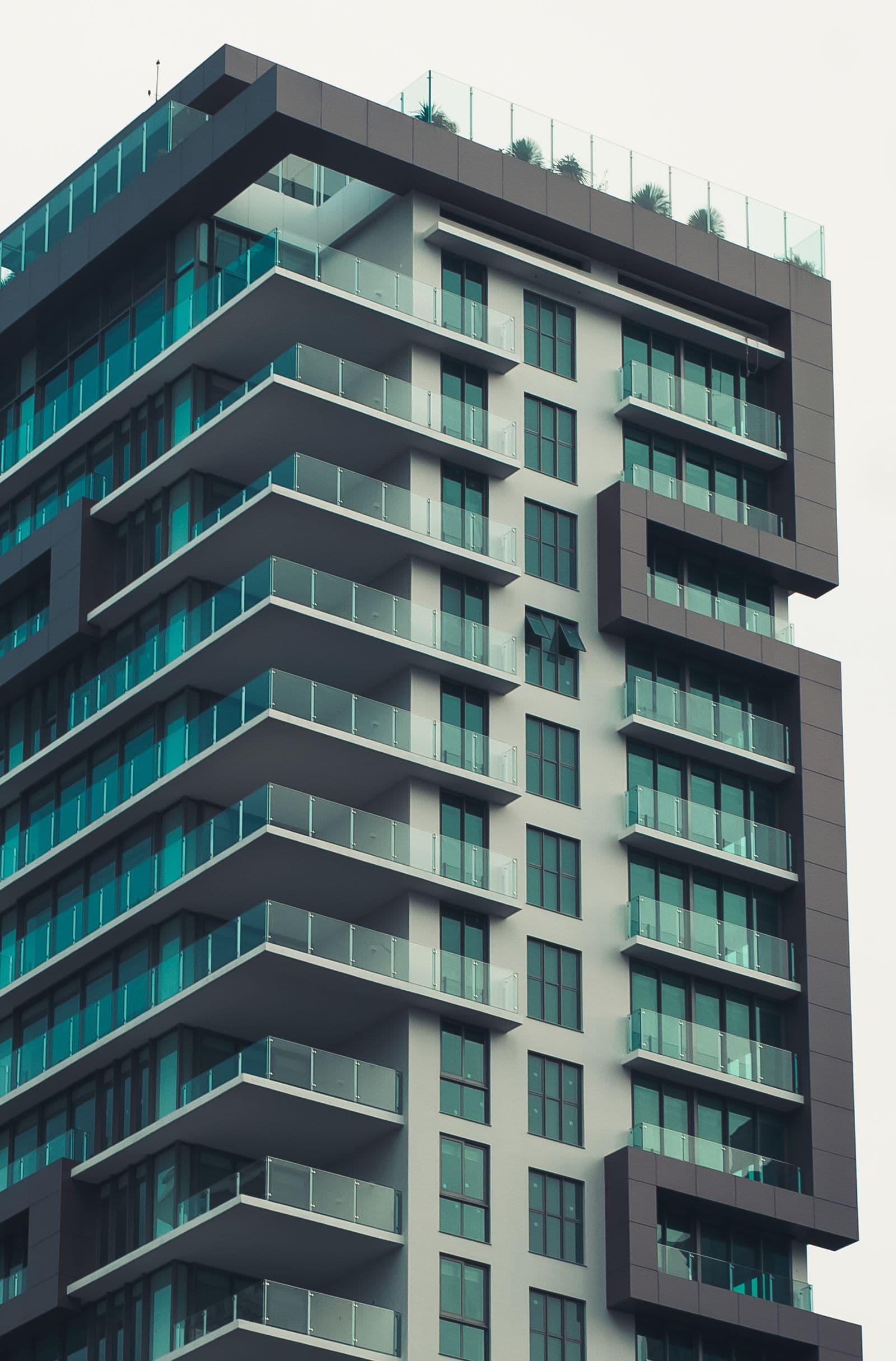 The building's glass facade