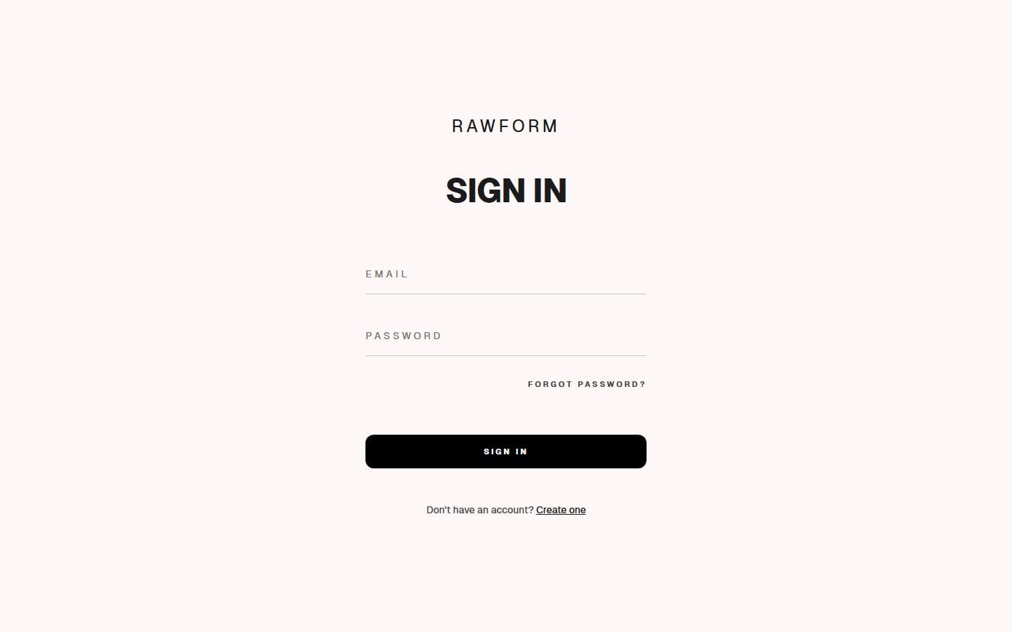 Rawform Login design