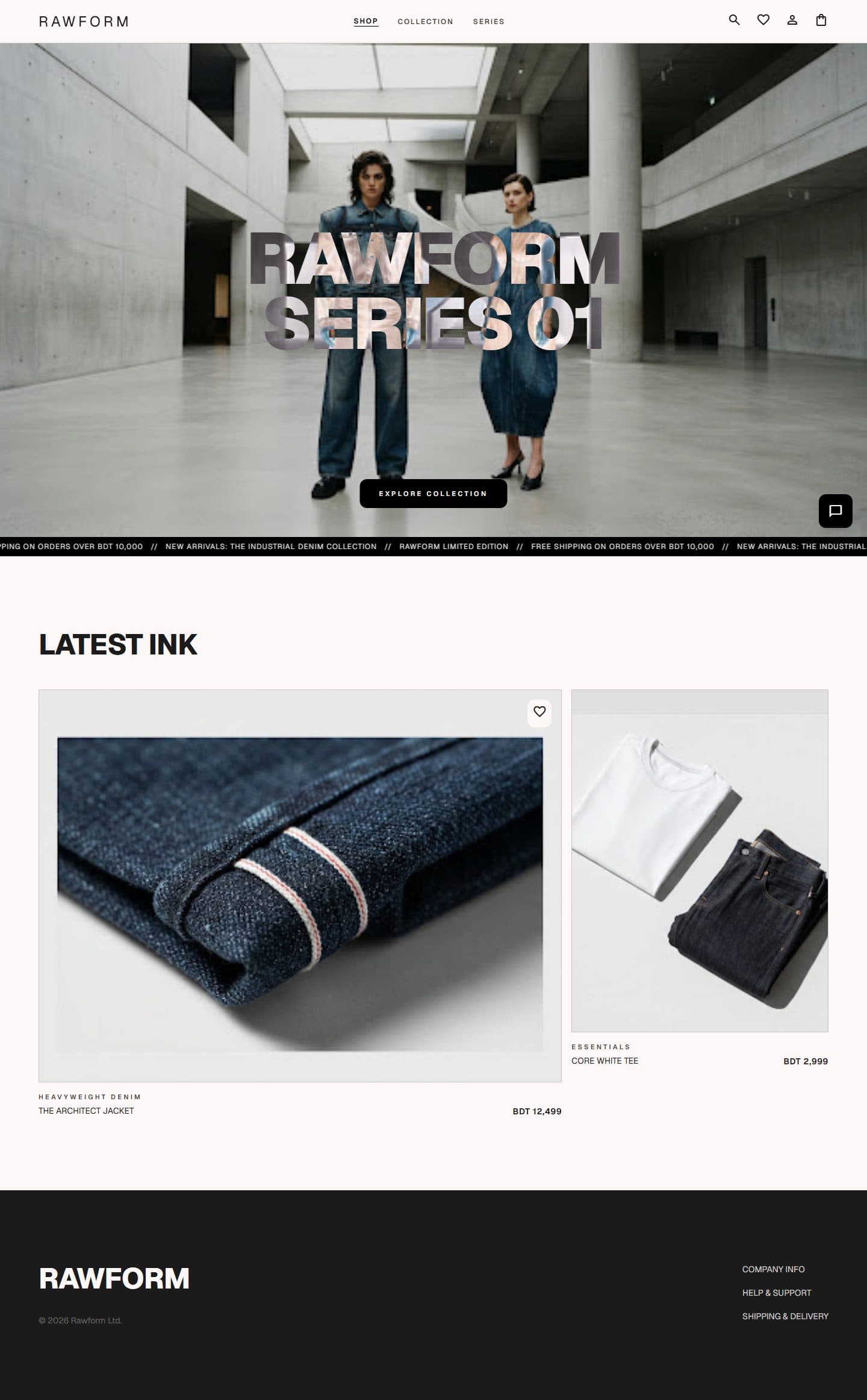 Rawform Mega menu design