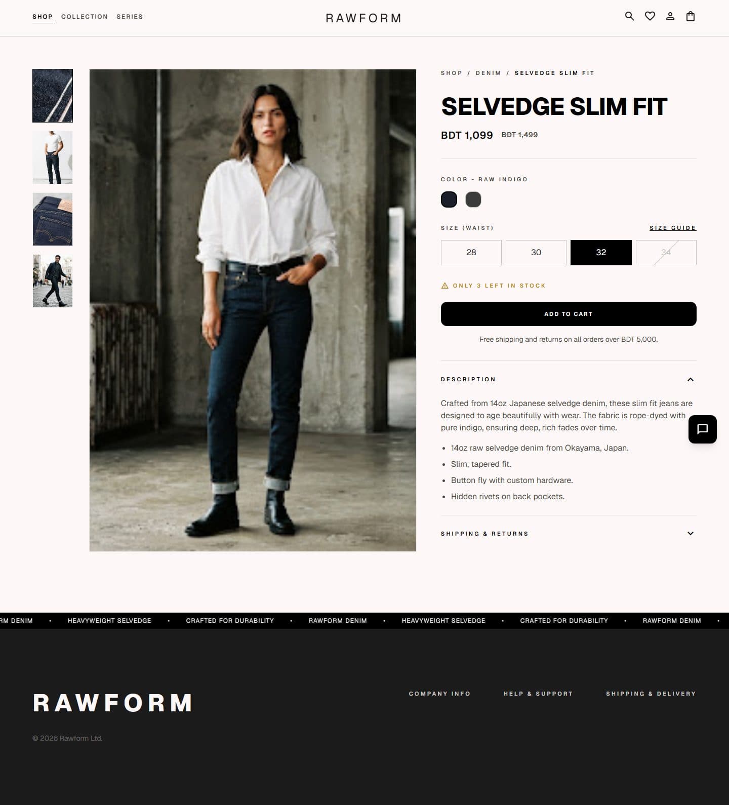 Rawform Product detail design