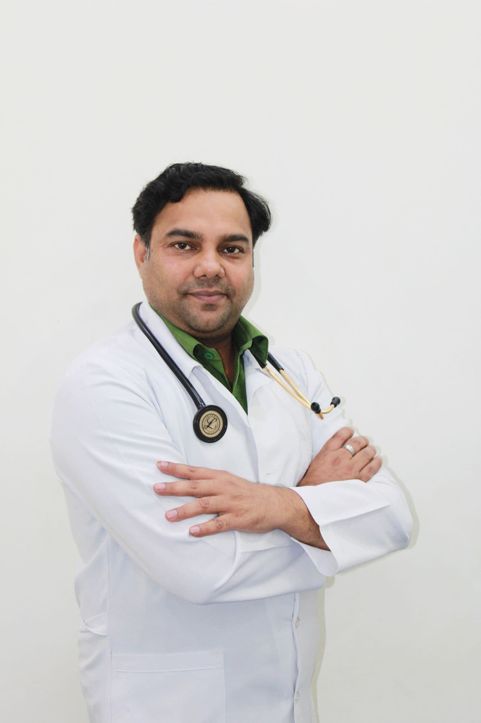 Male cardiologist in a lab coat