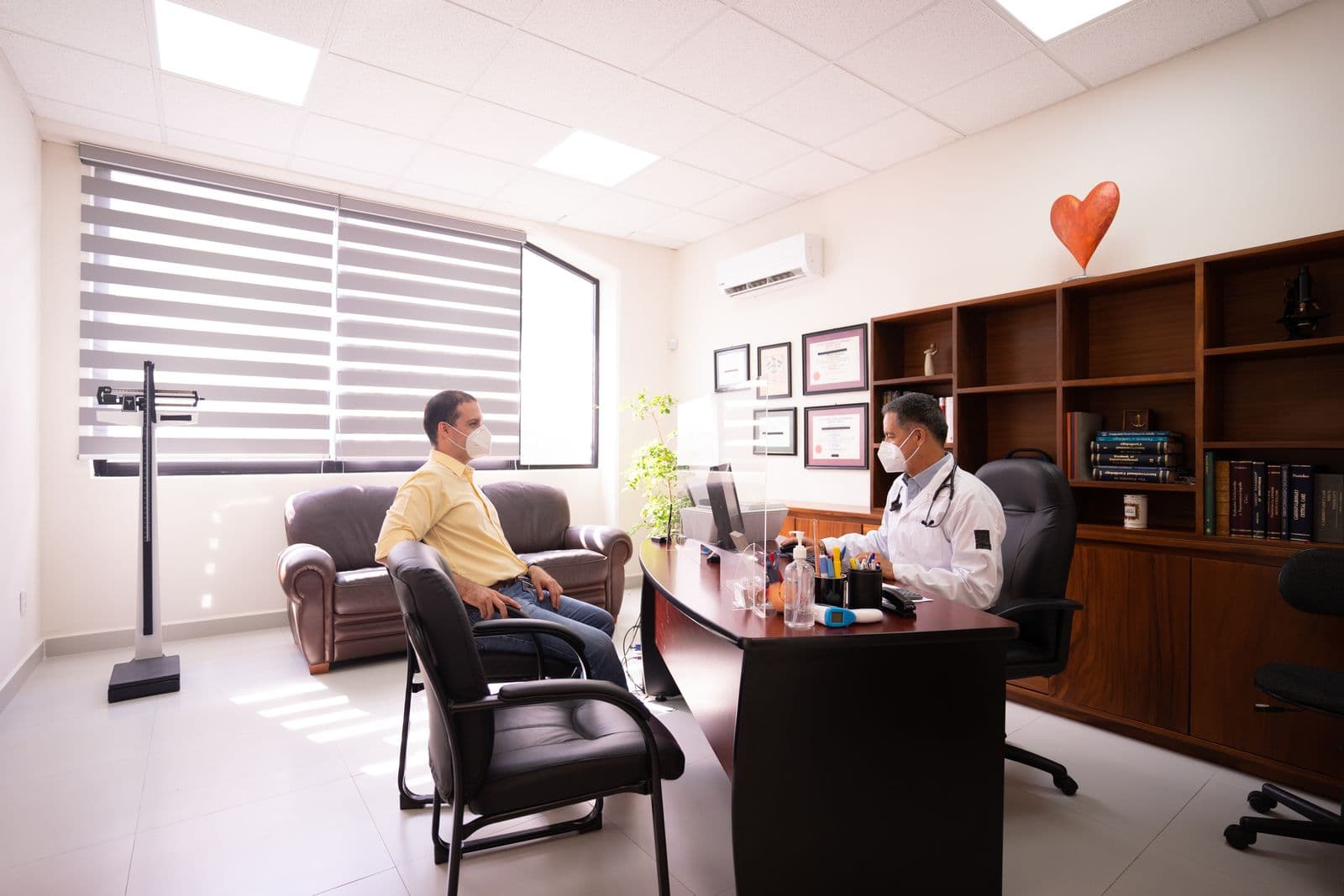 Patient consulting a doctor in a bright modern office