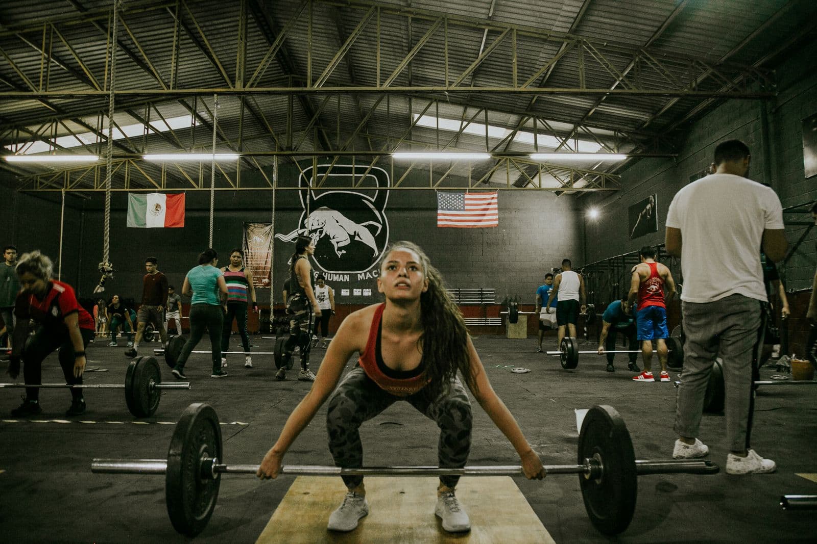 Group weightlifting class