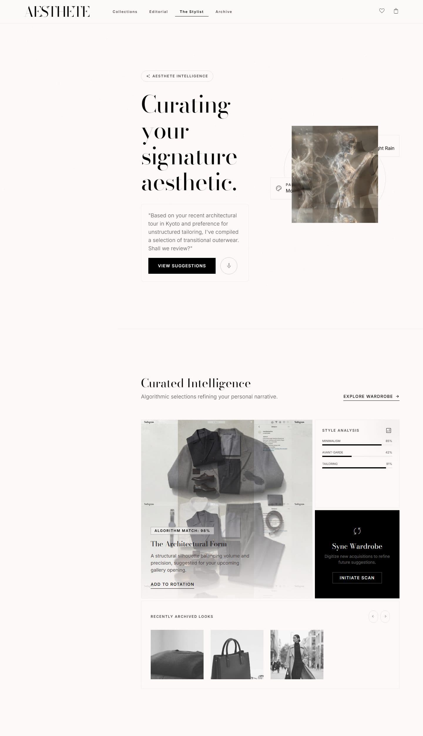 Aesthete AI stylist design